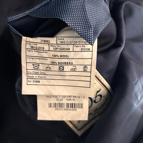 Jos. A. Bank Men's Blazer Sport Coat Two Button Jacket 50 Regular Wool Blue - Picture 5 of 6